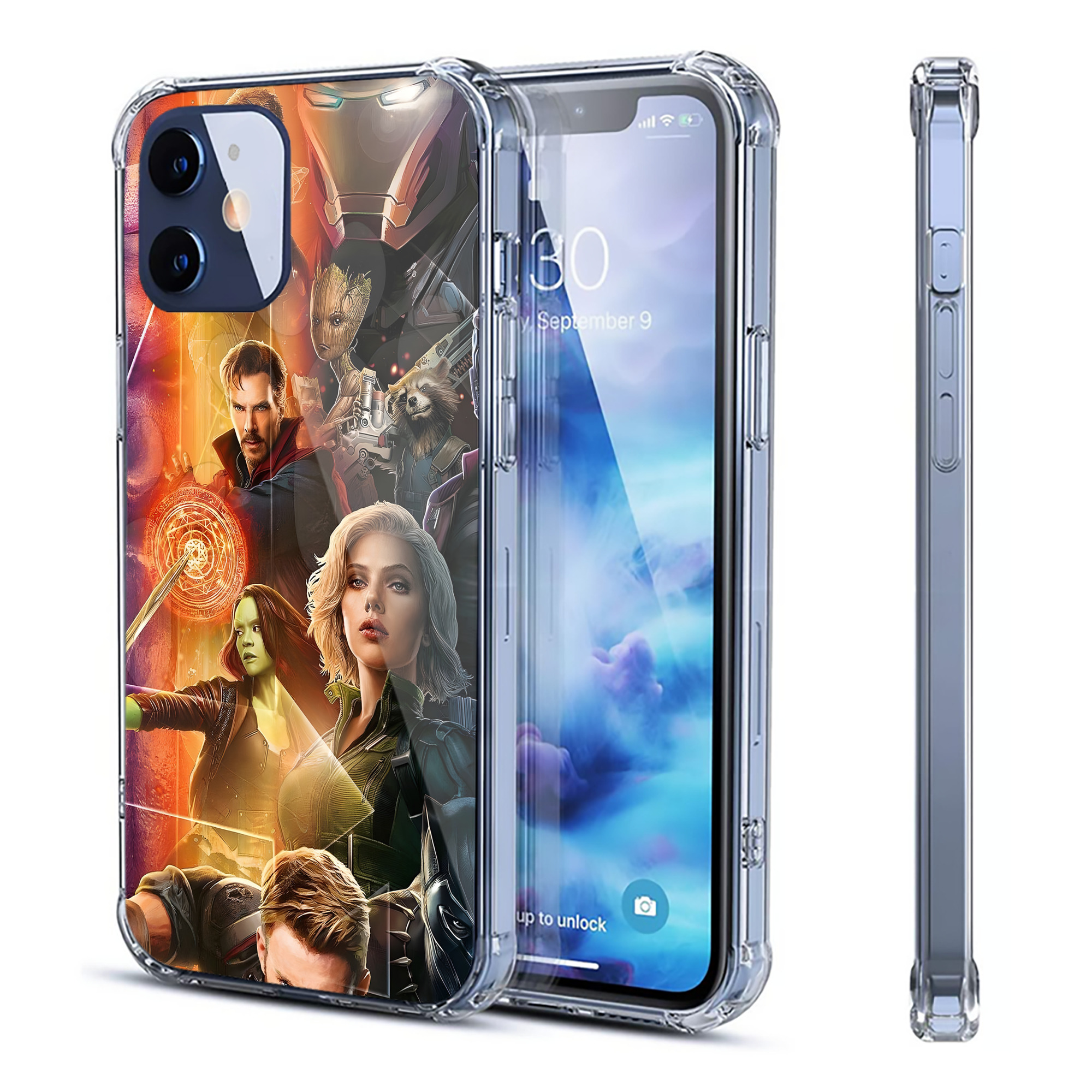 （画像用） アベンジャーズ The Avengers 【iPhone 12シリーズ対応】透明スマホケース（クリアソフトケース）